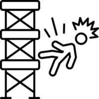 Scaffold Fall Line Icon vector