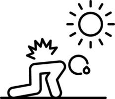 Heat Stroke Line Icon vector