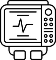 EKG Machine Line Icon vector