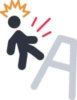 Ladder Fall Flat Icon vector