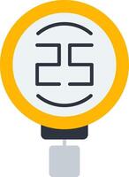 Speed Limit 25 Flat Icon vector