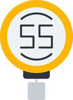 Speed Limit 55 Flat Icon vector