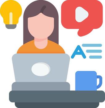 editor icono plano vector