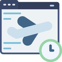Flight Delayed On Website Flat Icon vector