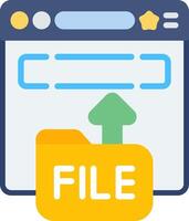 Upload File Flat Icon vector