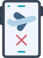 Flight Cancelled On App Flat Icon vector