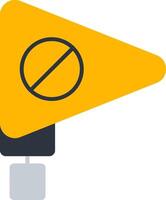 No Passing Zone Flat Icon vector