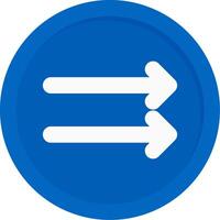 Double Right Arrow Flat Icon vector