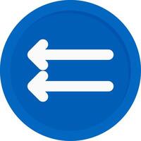 Double Left Arrow Flat Icon vector
