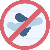 Flight Ban Flat Icon vector