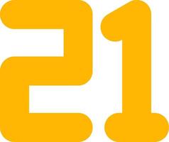 Twenty One Flat Icon vector