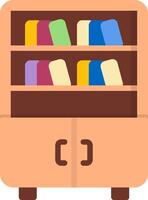Bookshelf Flat Icon vector