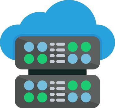 Cloud Server Flat Icon vector