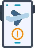Flight Notice On Phone Flat Icon vector