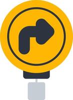 Curve Ahead Flat Icon vector