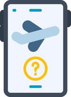 Unknown Flight On Phone Flat Icon vector