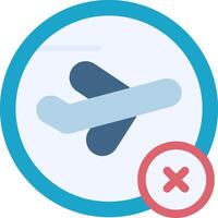 Flight Cancelled Flat Icon vector