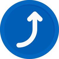 Right Arrow Curving Up Flat Icon vector