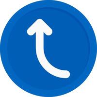 Left Arrow Curving Up Flat Icon vector