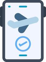 Flight On Time Flat Icon vector