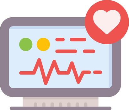 Cardiogram Flat Icon vector