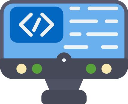 Coding Flat Icon vector