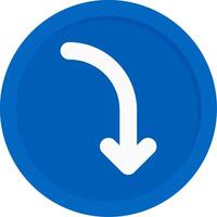 Right Arrow Curving Down Flat Icon vector