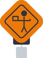 Flagman Ahead Flat Icon vector