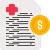 Illustration of a medical bill and a dollar coin vector