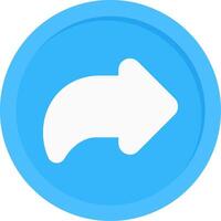Curved Right Arrow Flat Icon vector