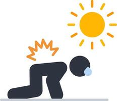 Heat Stroke Flat Icon vector