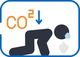 Oxygen Deficiency Flat Icon vector