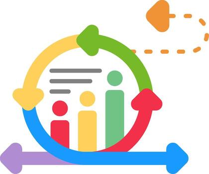 ágil métrica plano icono vector