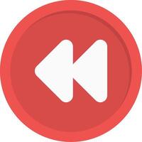 Rewind Arrow Flat Icon vector