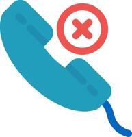 Cancel Call Flat Icon vector