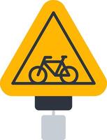 Bicycle Crossing Flat Icon vector
