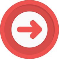 Right Arrow In Circle Flat Icon vector