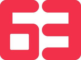 Sixty Three Flat Icon vector