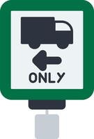 Trucks Use Left Lane Flat Icon vector