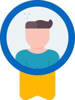 User Badge Flat Icon vector