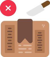 Do Not Open With Knife Flat Icon vector