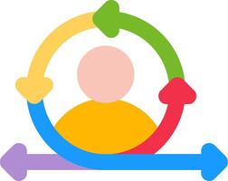 Scrum Master Duplicate Flat Icon vector