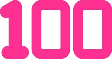 One Hundred Flat Icon vector