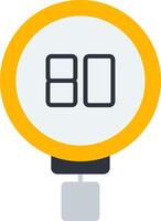 Speed Limit 80 Flat Icon vector