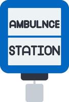 Ambulance Station Flat Icon vector