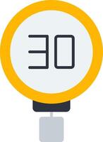 Speed Limit 30 Flat Icon vector