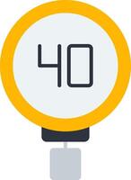 Speed Limit 40 Flat Icon vector