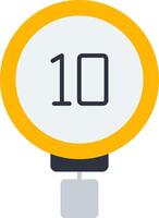 Speed Limit 10 Flat Icon vector