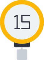 Speed Limit 15 Flat Icon vector