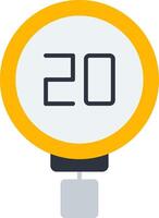 Speed Limit 20 Flat Icon vector